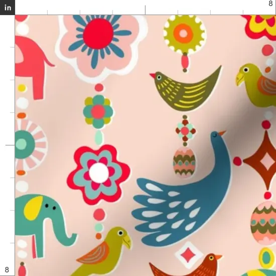 Various Fabrics by the Yard or Fat Quarter Whimsical Beads Flower Peacock Bead Print Childhood Toys Tassels Custom Printed Fabric by Spoonflower {4}