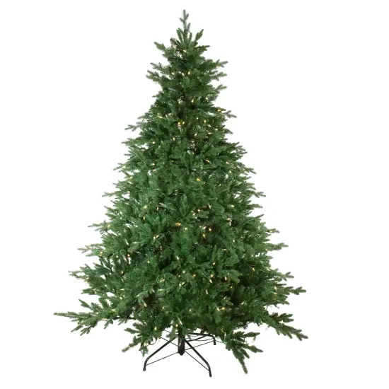 Northlight Real Touch&trade;️Pre-Lit Full Minnesota Balsam Fir Artificial Christmas Tree - 6.5' - Warm White LED Green {3}