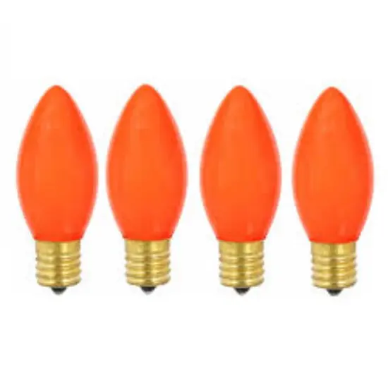 Sienna Opaque C9 LED Christmas Replacement Bulbs - Orange - Pack of 4 {3}