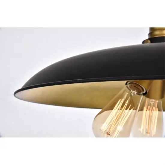 Anders Collection Chandelier D20.5 H6.5 Lt:3 Black and Brass Finish {5}