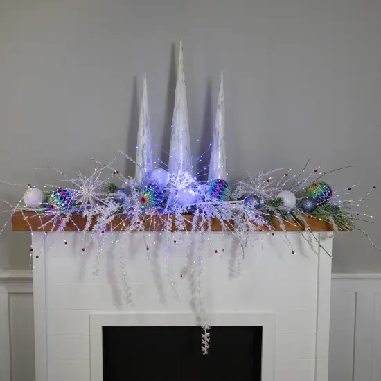 Northlight Pre-Lit Christmas Garland with Jingle Bells - 6' X 6" - Multi-Color Lights White {3}