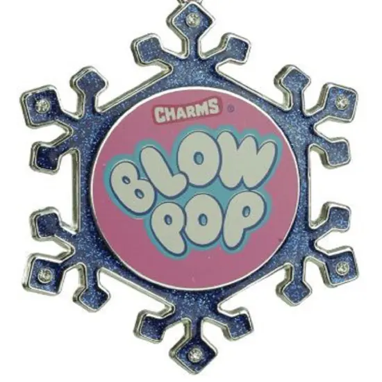 Northlight Snowflake "Blow Pop" Candy Logo Christmas Ornament - 3.25" - Pink and Blue {3}