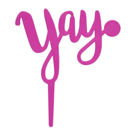 Yay Plastic Candle Holder Cake Topper, 1ct Pink {1}