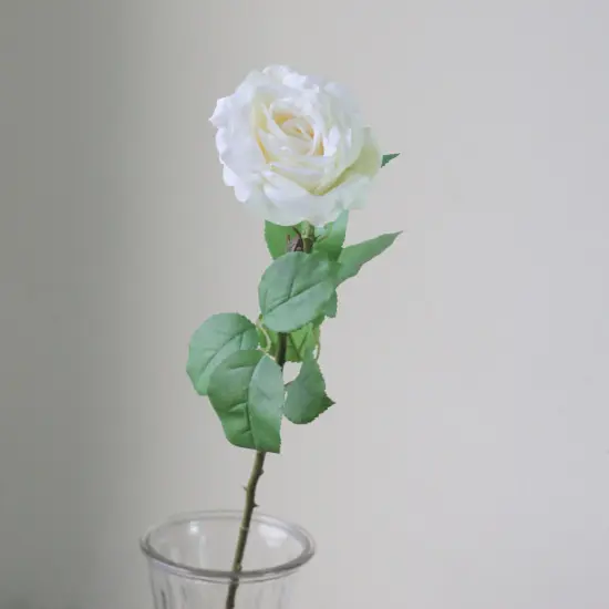 Select Artificials 27" White and Green Long Single Stem Budding Rose Artificial Pick {3}