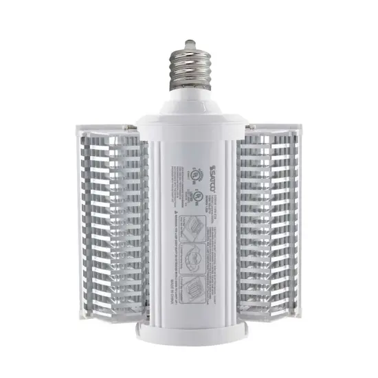 Satco 110w LED Hi-lumen shoe box style lamp fixture 3000K Mogul Base 100-277V Warm White {2}