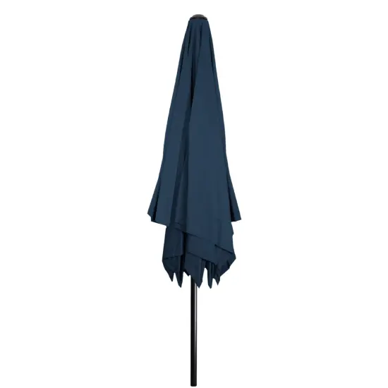 Northlight 8.5ft Outdoor Patio Lotus Umbrella with Hand Crank, Navy Blue {6}