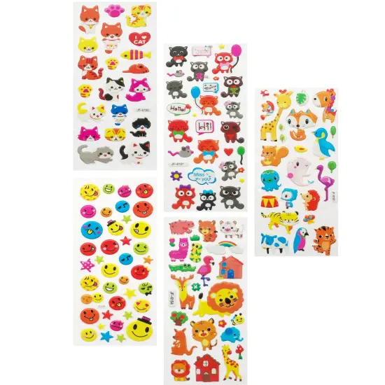Wrapables 3D Puffy Stickers Bubble Stickers for Crafts & Scrapbooking 10 Sheets Random {8}