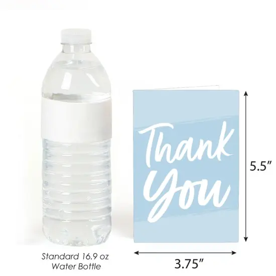 Big Dot of Happiness Dusty Blue Elegantly Simple - Guest Party Favors Thank You Cards (8 count) {4}