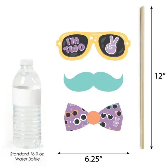 Big Dot of Happiness Two Cool - Girl - Pastel 2nd Birthday Party Photo Booth Props Kit - 20 Count {6}