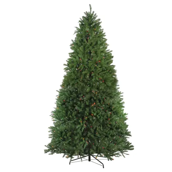 Northlight 12' Pre-Lit Rockwood Pine Artificial Christmas Tree, Multi LED Lights Green {3}