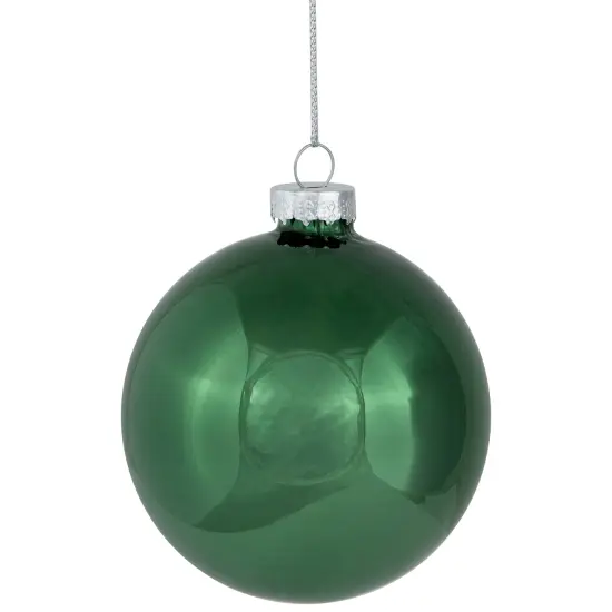 Northlight 3-Finish Glass Christmas Ball and Onion Ornaments - 3" (80mm) - Forest Green - 9ct {4}