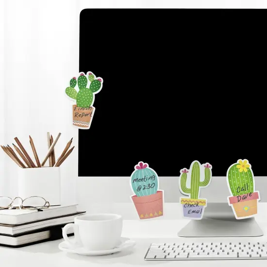 Wrapables Cute Cactus Succulents Sticky Notes, Adhesive Memo Notepads for Home, Office, Work (Set of 6) {4}