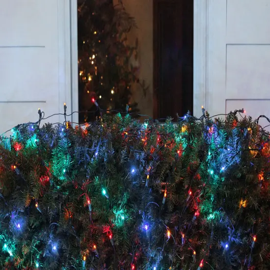 Northlight Net Style LED Tree Trunk Wrap Christmas Lights - 4' x 6' - Multi-color - Green Wire {4}