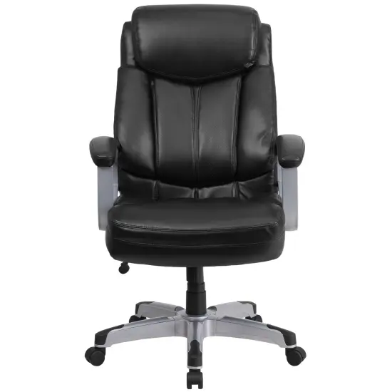 Emma and Oliver 500 lb. Big & Tall Executive Swivel Ergonomic Office Chair with Arms Black LeatherSoft {3}