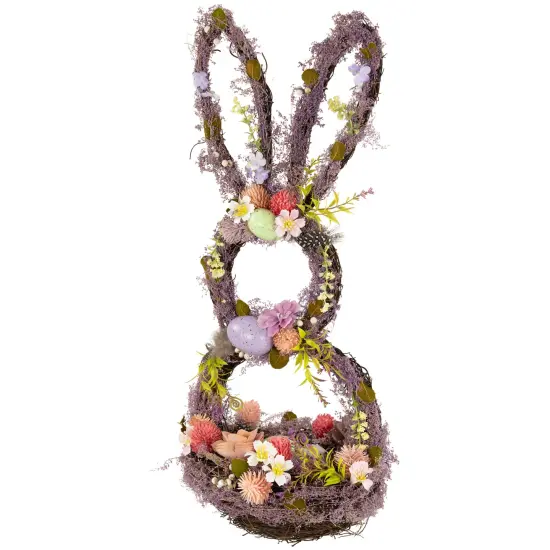 Northlight Floral Grapevine Bunny Shaped Easter Basket Decoration - 21" Purple {6}