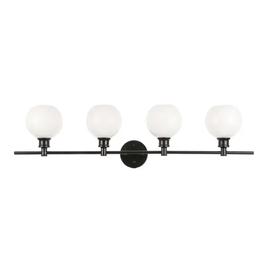 Collier 4 light Black and Frosted white glass Wall sconce {3}