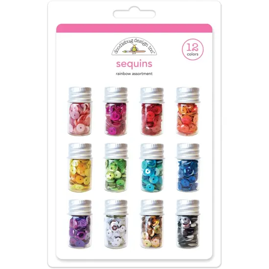 Doodlebug Kraft In Color Assorted Sequins-Rainbow - 12 Colors {2}