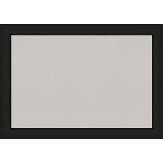 Midnight Black Narrow Wood Framed Corkboard, Grey Cork {1}