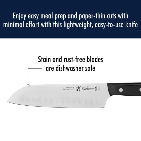 HENCKELS Solution 7-inch Hollow Edge Santoku Knife {5}