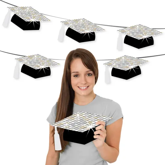 Big Dot of Happiness Disco Grad - Grad Cap Decorations DIY Groovy Graduation Large Party Essentials - Set of 20 {3}