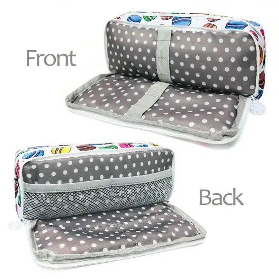 Wrapables Large Capacity Pencil Case, 3 Compartment Pencil Pouch for Stationery Pens Macarons {3}