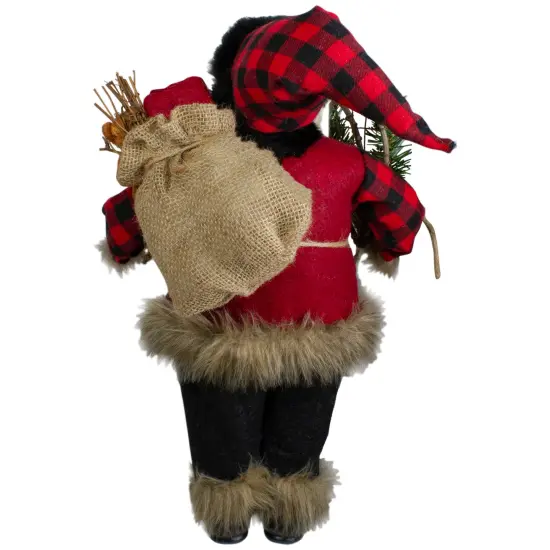 Northlight Standing Santa Christmas Figure with Snow Shoes and Bear - 18" Red {6}