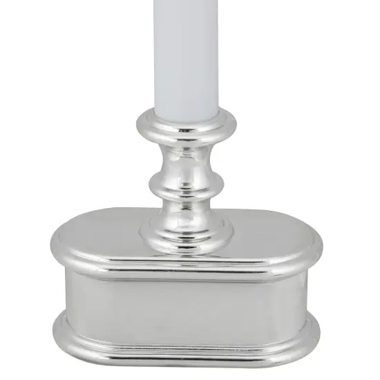 Northlight LED Lighted Window Candle with Base - 9.25" - White and Silver {7}
