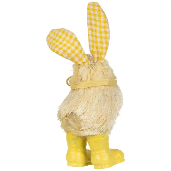 Northlight Chick with Plaid Rabbit Ears and Rainboots Easter Figurine - 7" - Yellow {6}