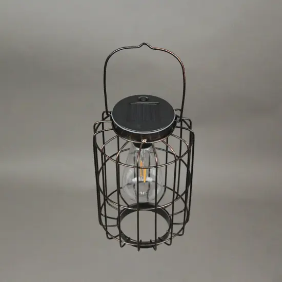 Metal Hanging Bird Cage LED Solar Light Indoor Outdoor Accent Patio Decor {6}