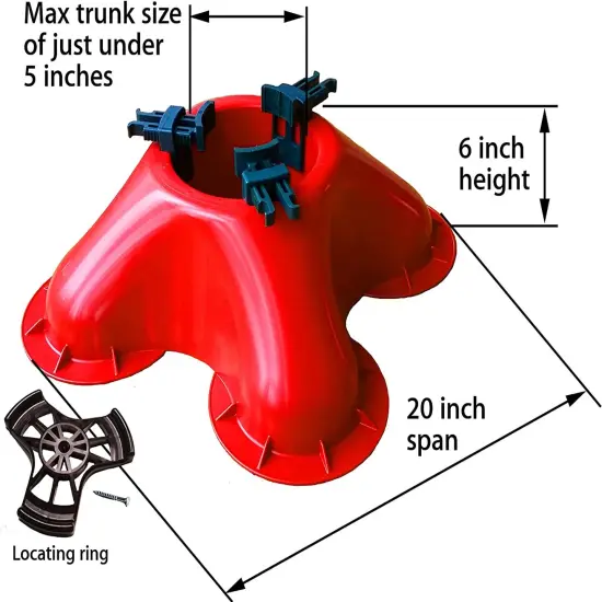 Northlight Red Christmas Tree Stand with Clamping System - For Live Trees up to 7' {5}