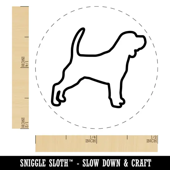 Beagle Dog Outline Self-Inking Rubber Stamp for Stamping Crafting Planners Brown {1}