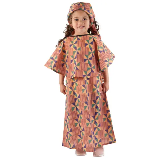 Kaplan Early Learning Company Festive Multiethnic Kente-Inspired Boubou Girl Garment {1}
