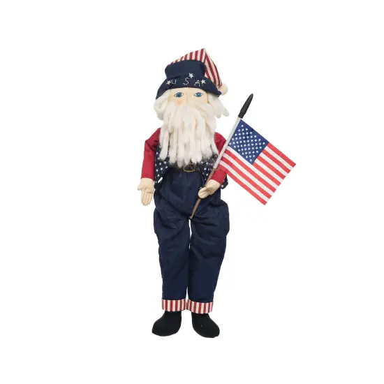 6" Old Glory Santa Patriotic 4th of July Figurine Decoration {1}