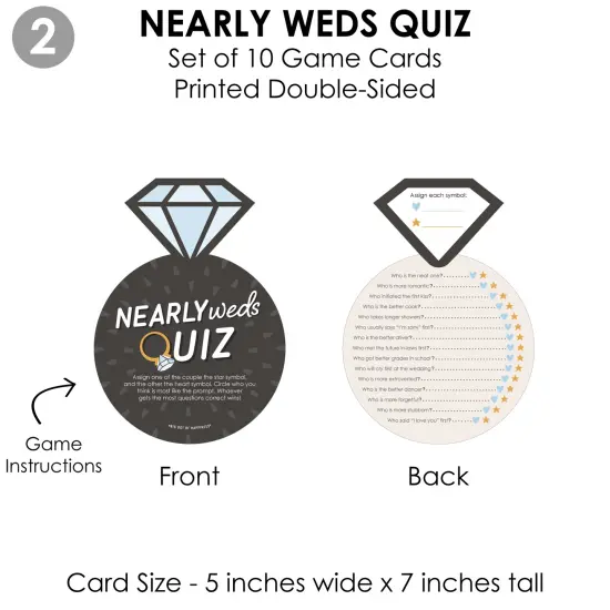 Big Dot of Happiness Just Engaged - Black and White - 4 Engagement Party Games - 10 Cards Each - Gamerific Bundle {7}