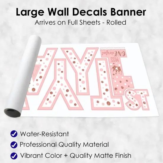 Big Dot of Happiness 1st Birthday Little Miss Onederful - Peel and Stick Girl First Birthday Party Large Banner Wall Decals - Happy Birthday {7}