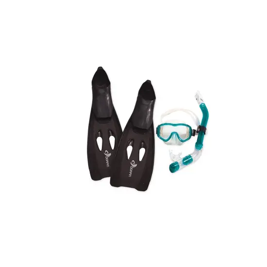 Pool Central 9.5" Black and Teal Blue Aqua Reef Diver Teen/Young Adult Pro Scuba Extra Small Snorkeling {1}