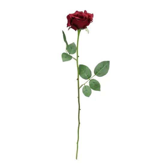 Allstate Long Stem Blooming Rose Artificial Floral Spray - 23" - Burgundy Red {5}