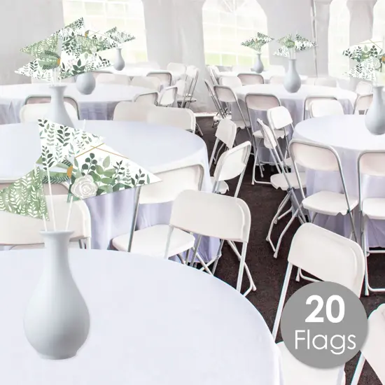 Big Dot of Happiness Boho Botanical - Triangle Greenery Party Photo Props - Pennant Flag Centerpieces - Set of 20 {3}