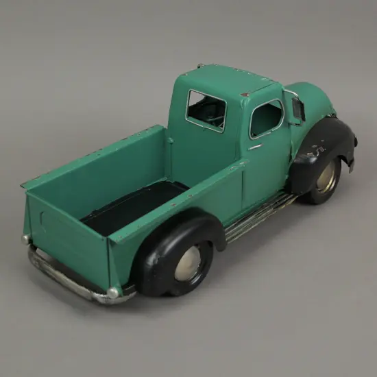 Rustic Green and Black Antique Pickup Truck Vintage Planter Indoor Outdoor {4}
