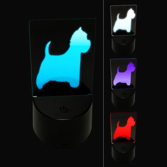 Westie West Highland White Terrier Dog Solid 3D Illusion LED Night Light Sign Nightstand Desk Lamp {1}