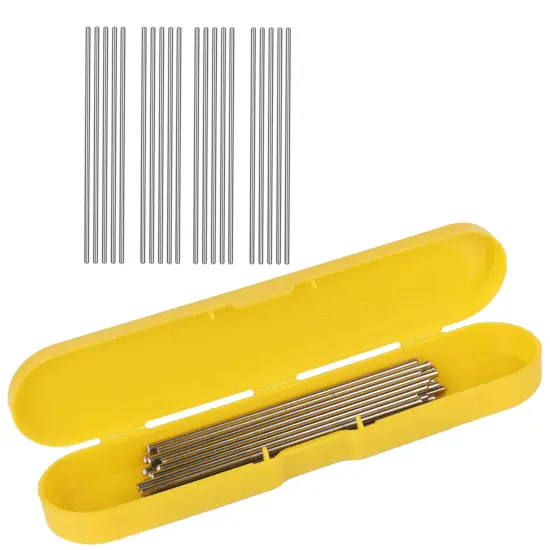 Stainless Steel Rod Pins for Blocking Board, Knitting & Crochet Supplies Blocking Pins Kit, 20pcs Metal Pegs Length 5.90" with Yellow Box for Blocking Mats Granny Squares Small Projects {2}