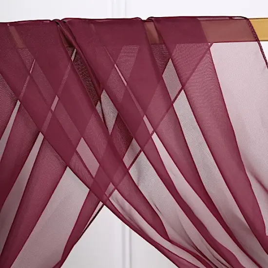 18 feet Sheer Organza CURTAIN Panel BACKDROP Drape Burgundy {1}