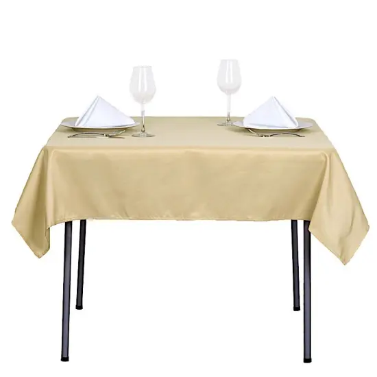 10Pcs Polyester Tablecloth 54 X 54 Inch Champagne {1}