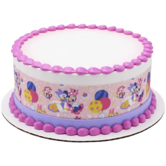 Disney Minnie Mouse Party Time Edible Cake Topper Image Strips {1}