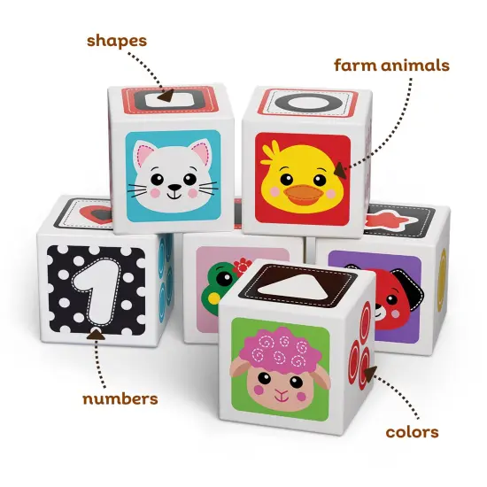 Kids Hits: My First Wooden Cubes - Stack, Match, and Explore with Six Cute Animals, Numbers, and Shapes &ndash; 100% Eco-Friendly Fun {4}