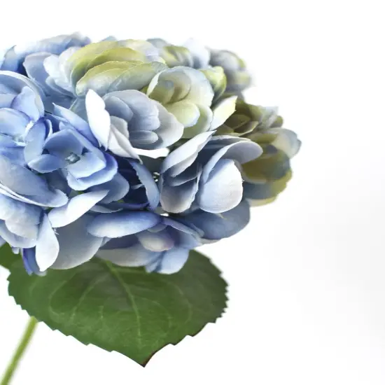 19" Faux Hydrangea Stem Soft Blue {4}