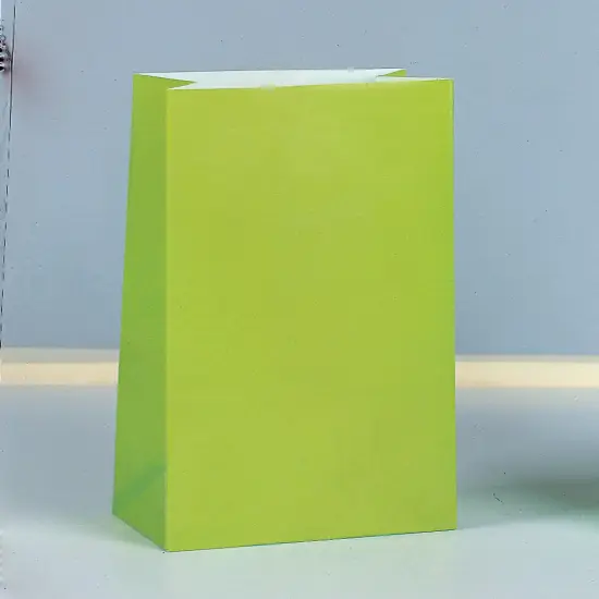 Lime Green Paper Party Bags, 12ct {1}