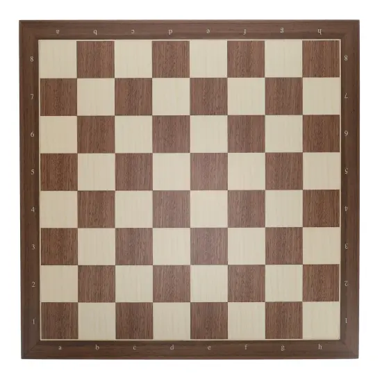 Walnut and Sycamore Wooden Chess Board with Algebraic Notation - 21.25 in. {1}