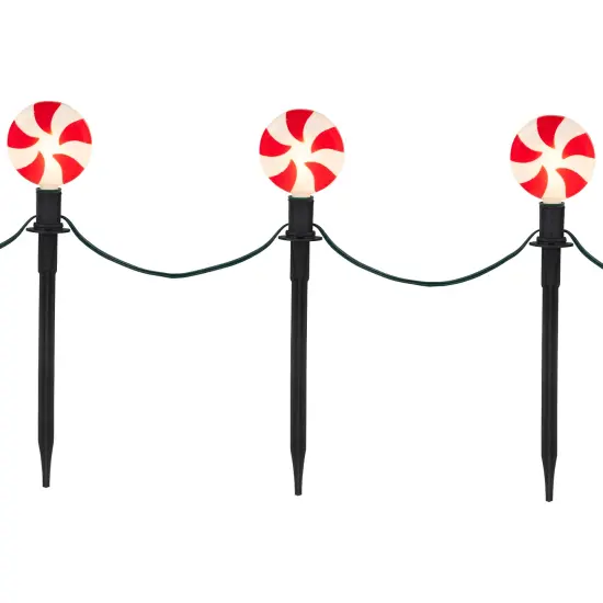 Northlight LED Lighted Peppermint Outdoor Christmas Pathway Markers - 14.5" - Set of 4 Red {6}