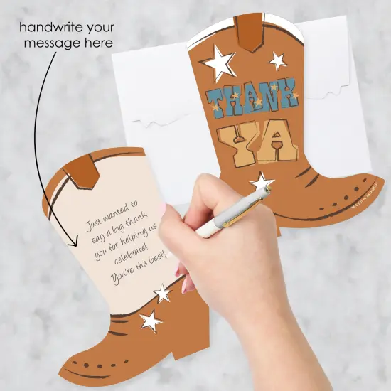 Big Dot of Happiness My First Rodeo - Shaped Thank You Cards - Little Cowboy 1st Birthday Party Thank You Note Cards with Envelopes - Set of 12 {3}